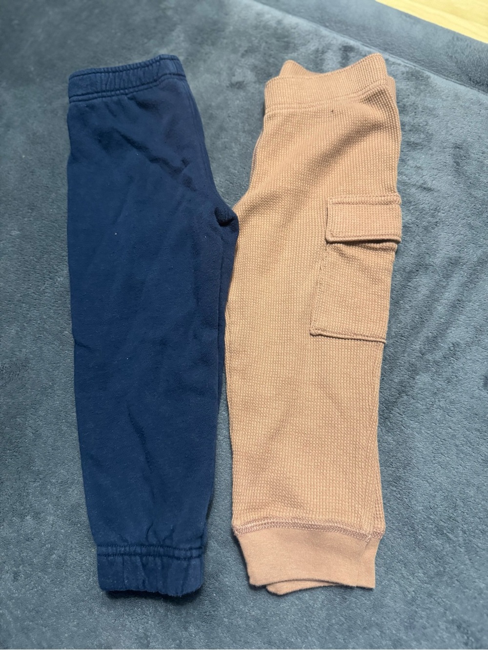 Kids Cozy Jogger Pants - Navy and Camel